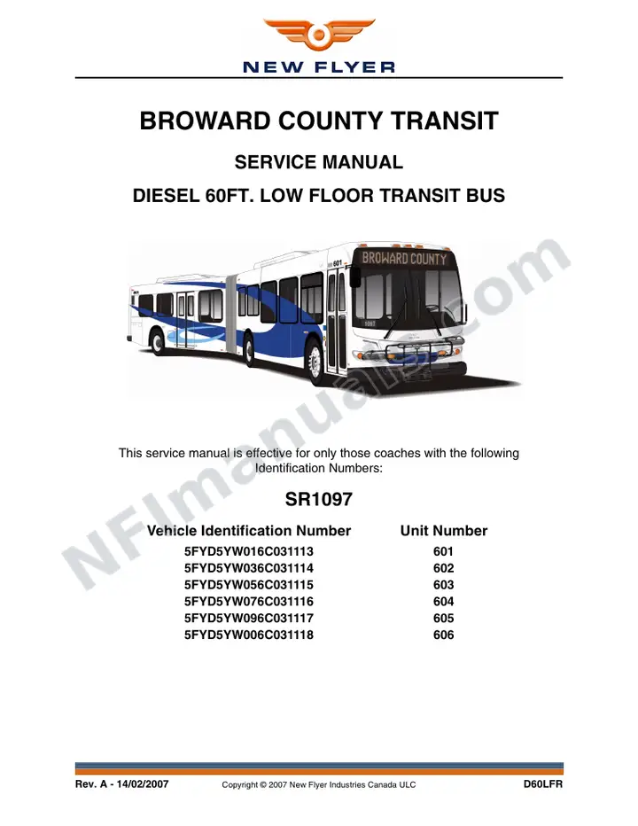 SR1097 Service Manual, Broward County Transit first-page preview