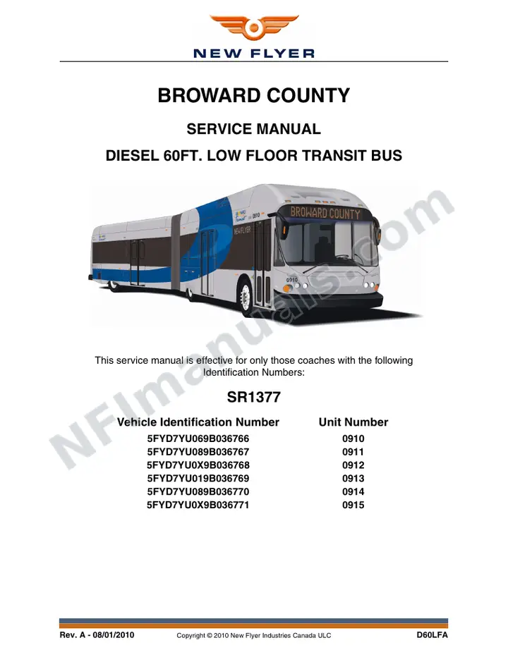 SR1377 Service Manual, Broward County first-page preview