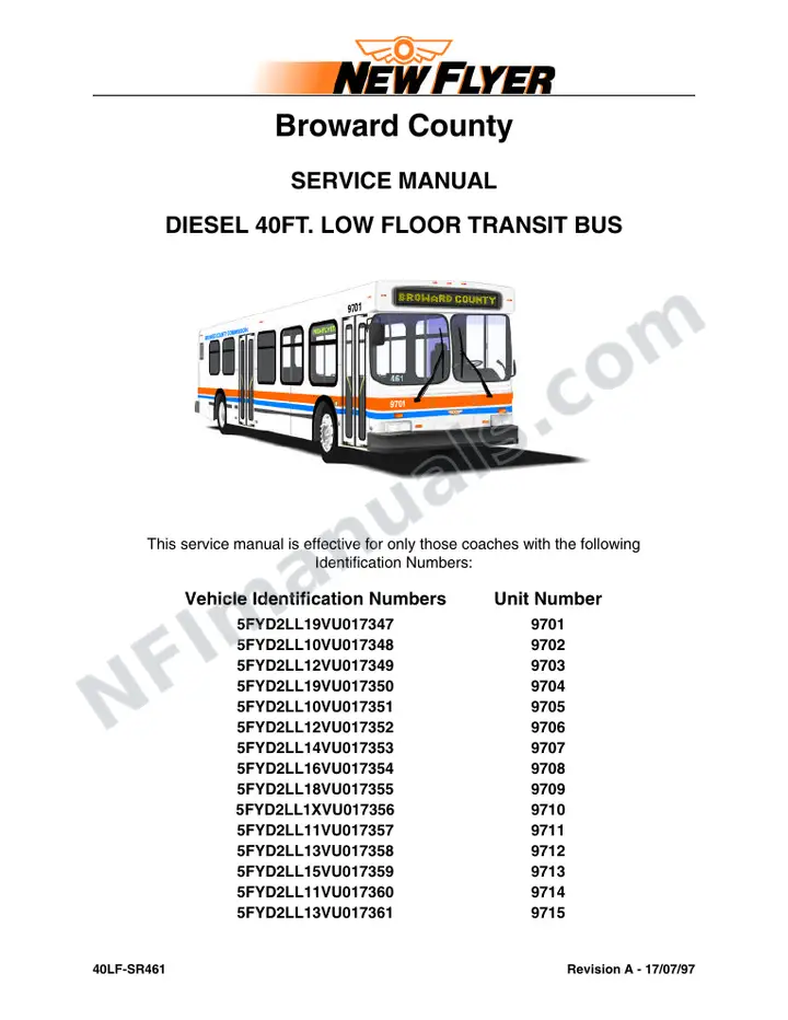 SR461 Broward County Service Manual first-page preview
