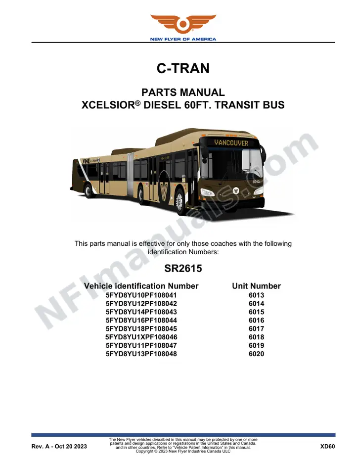 SR2615 Parts Manual, C-Tran first-page preview