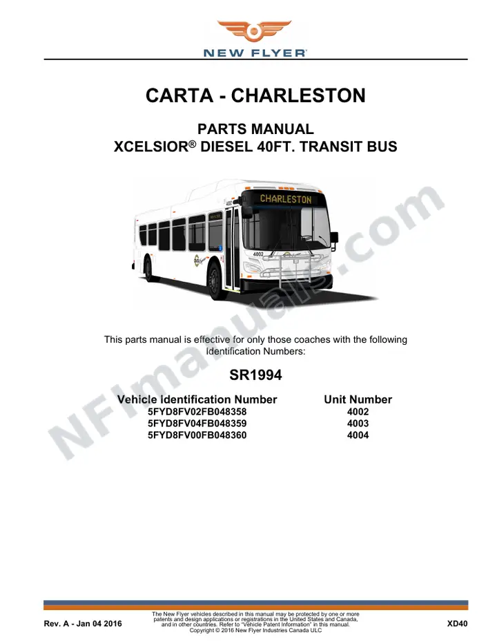 SR1994 Parts Manual, CARTA - Charleston first-page preview