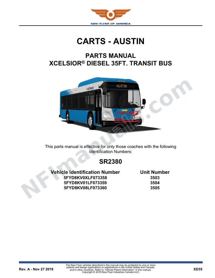 SR2380 Parts Manual, CARTS - Austin first-page preview