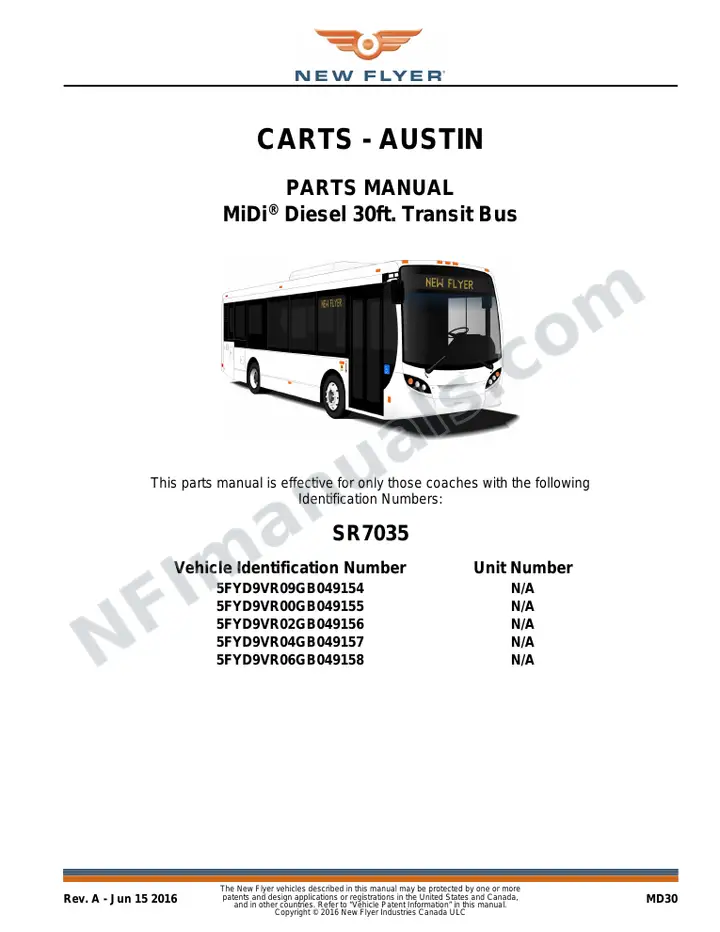 SR7035 Parts Manual, CARTS - Austin first-page preview