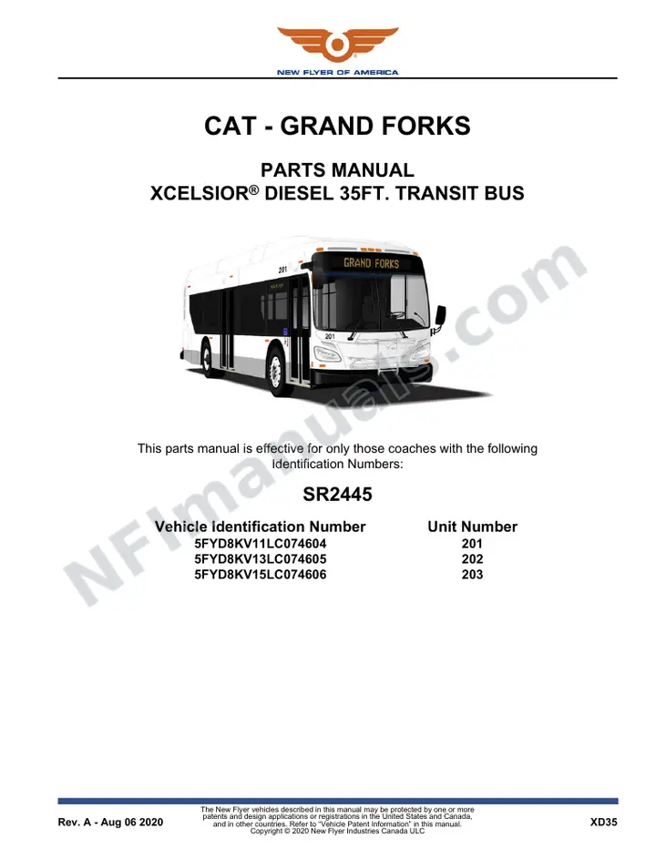 SR2445 Parts Manual, CAT - Grand Forks first-page preview