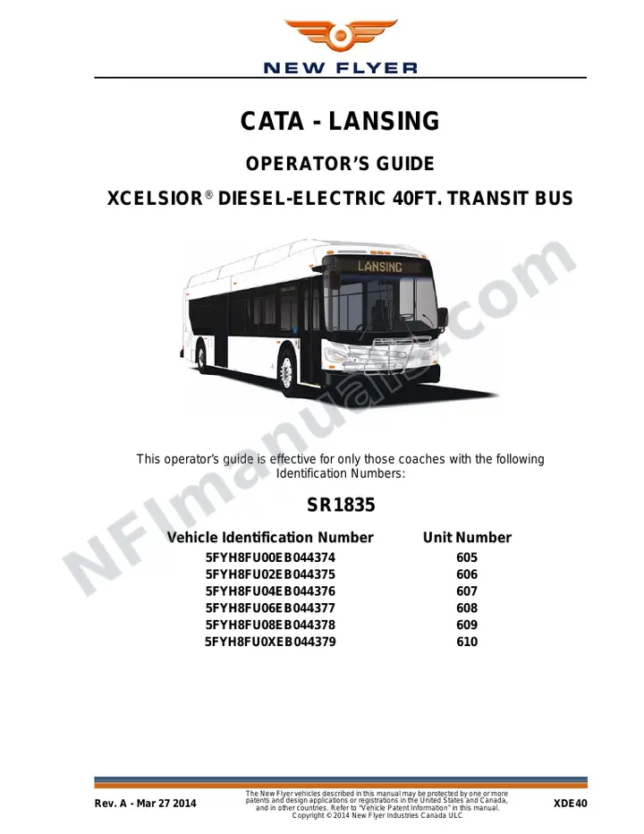 SR1835 Operator's Guide, CATA - Lansing first-page preview