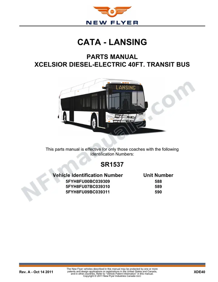 SR1537 Parts Manual, CATA - Lansing first-page preview