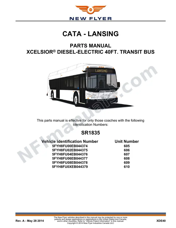 1835 Parts Manual, CATA - Lansing first-page preview