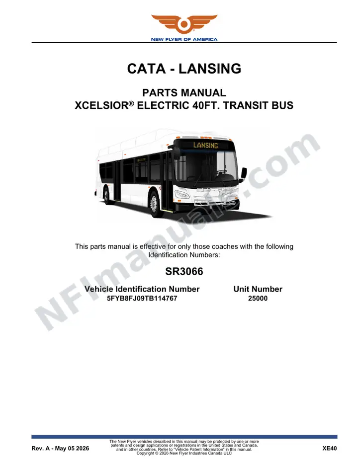 SR3066 Parts Manual, CATA - Lansing first-page preview