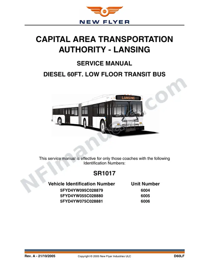 SR1017 Service Manual, CATA - Lansing first-page preview