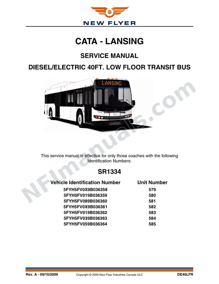 SR1334 Service Manual, CATA - Lansing first-page preview