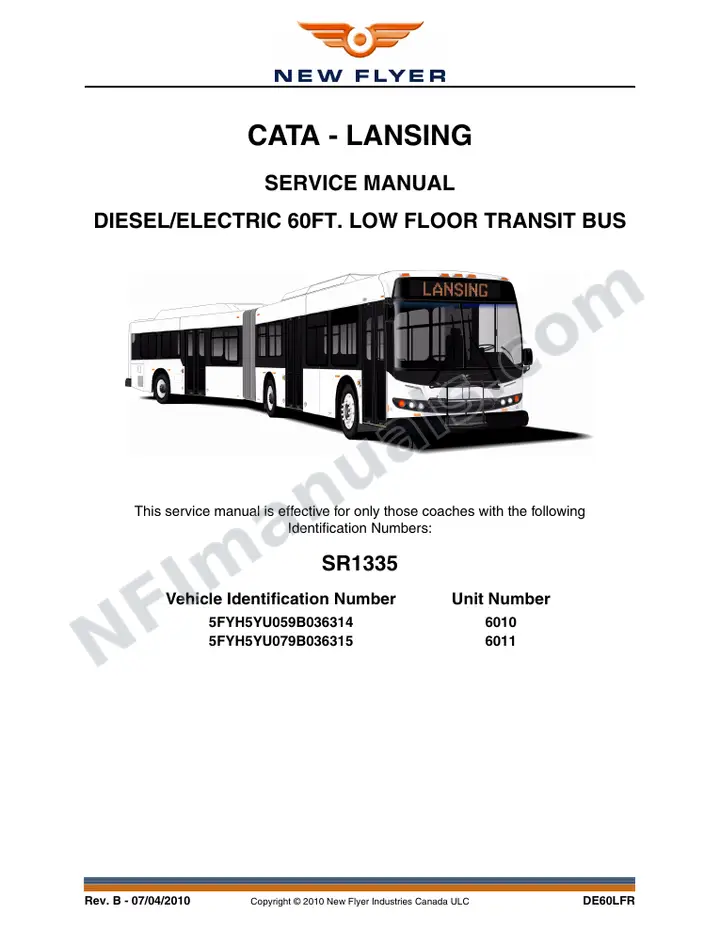SR1335 Service Manual, CATA - Lansing first-page preview