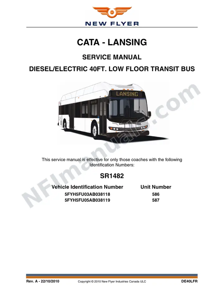 SR1482 Service Manual, CATA Lansing first-page preview
