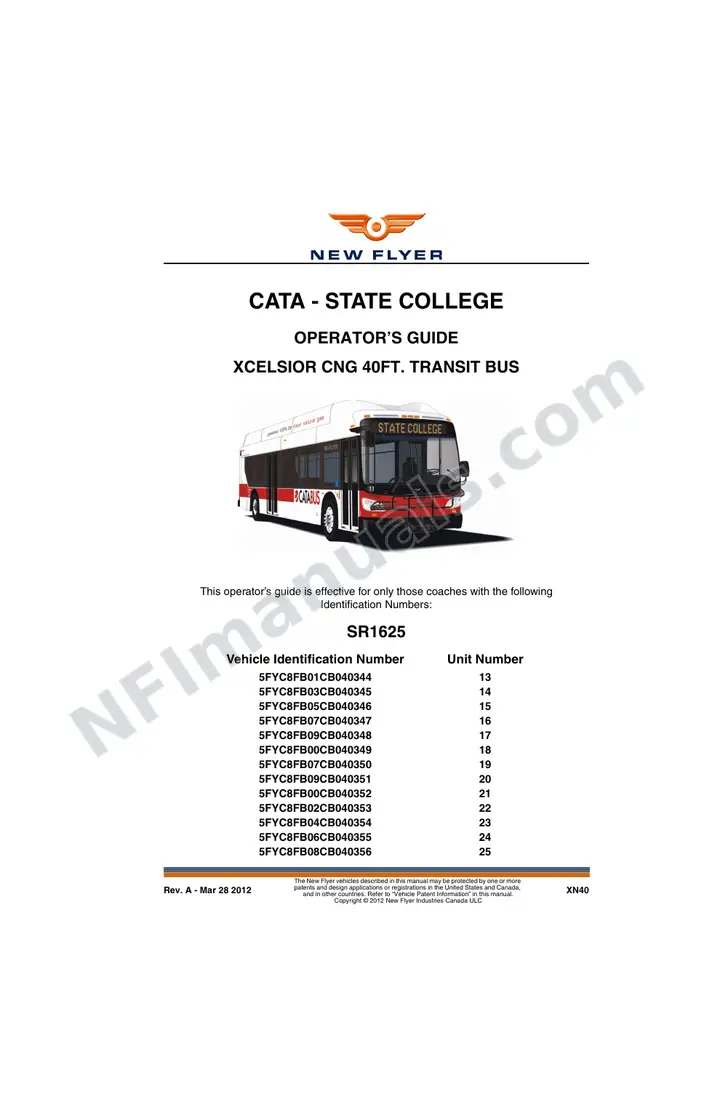 SR1625 Operator's Guide, CATA - State College first-page preview