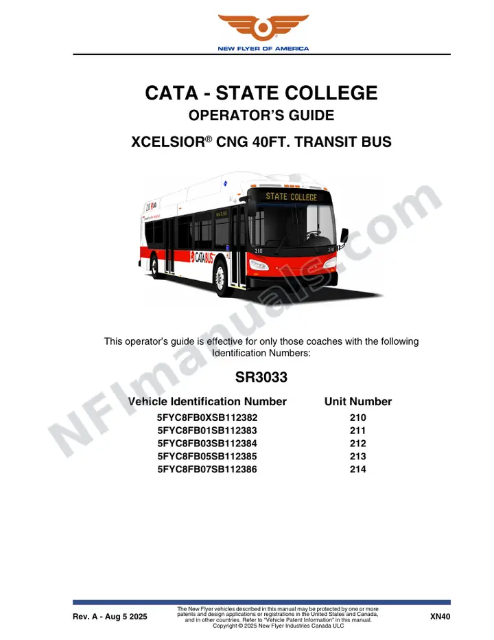 SR3033 Operator's Guide, CATA - State College first-page preview