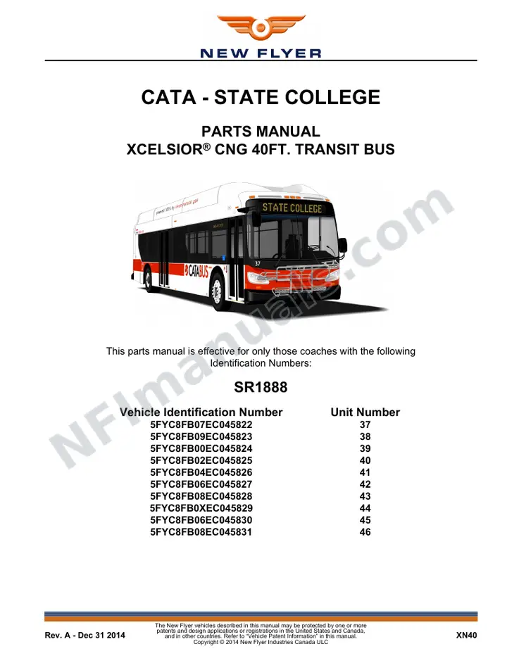 SR1888 Parts Manual, CATA - State College first-page preview