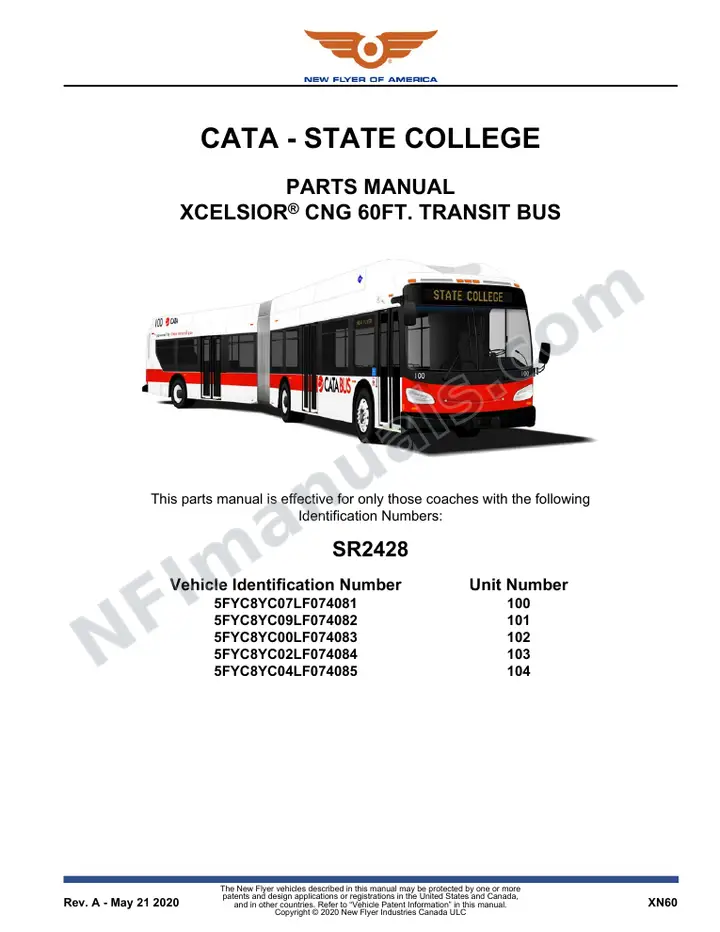 SR2428 Parts Manual, CATA - State College first-page preview