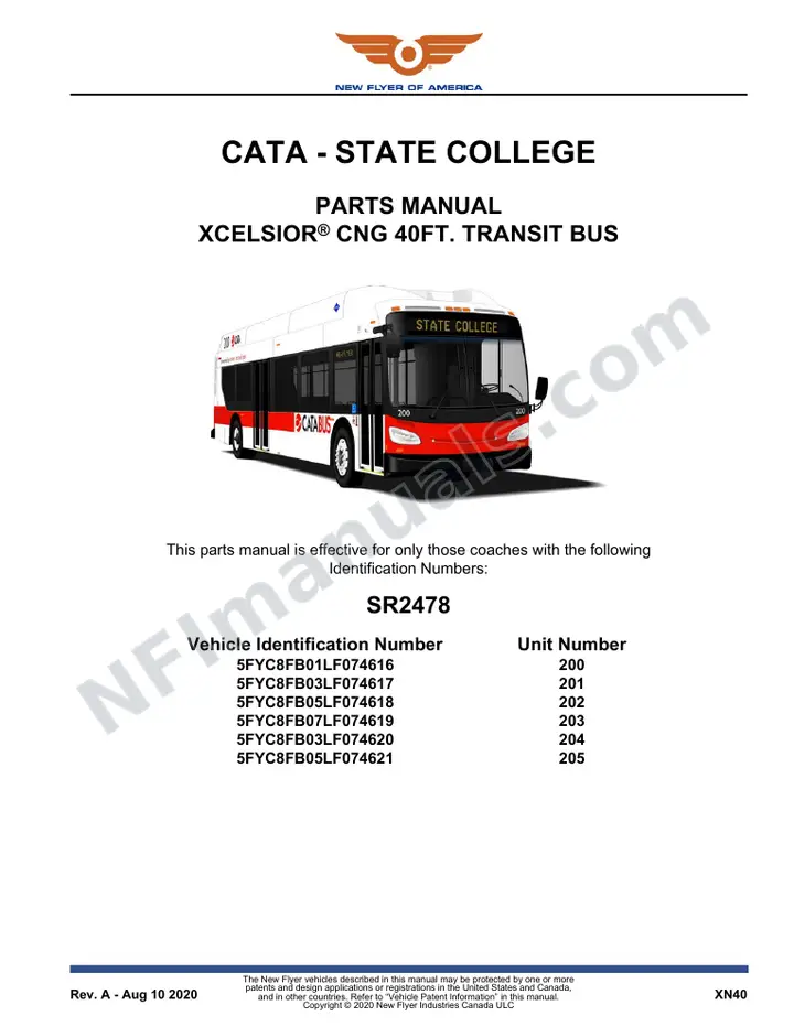 SR2478 Parts Manual, CATA - State College first-page preview