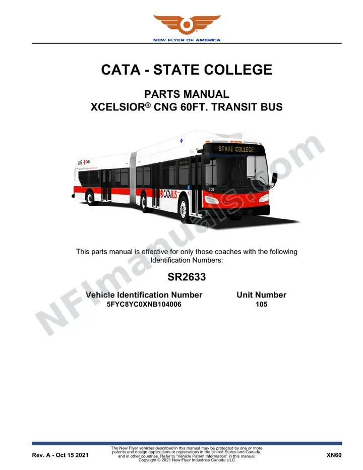 SR2633 Parts Manual, CATA - State College first-page preview