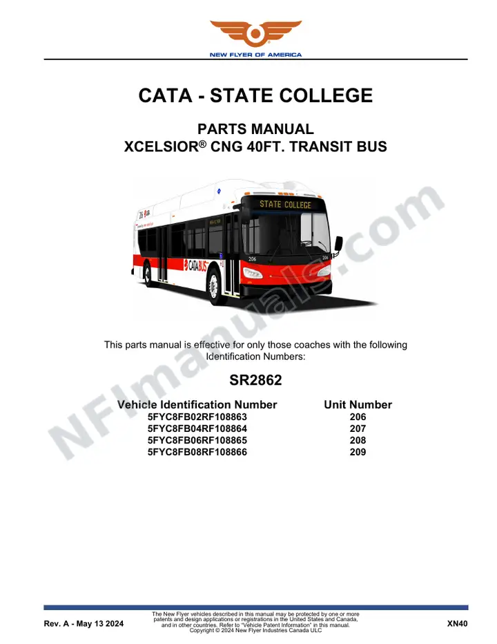 SR2862 Parts Manual, CATA - State College first-page preview