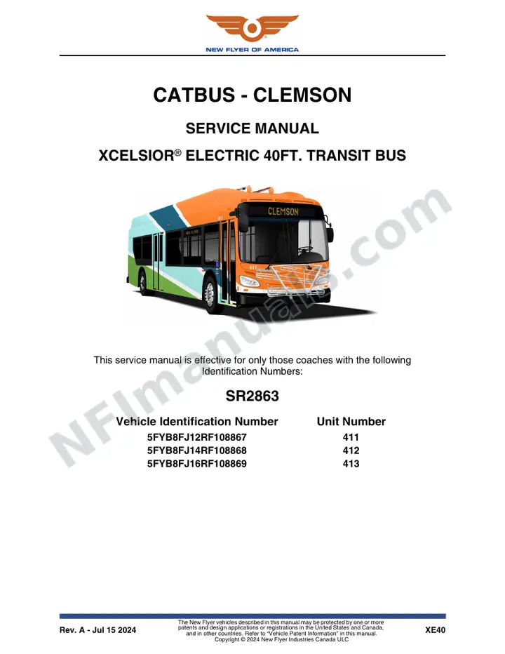 SR2863 Service Manual, CATBUS - Clemson first-page preview