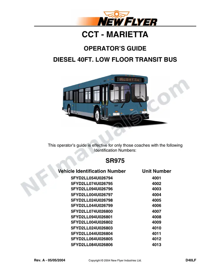 SR975 Operator's Guide, CCT - Marietta first-page preview