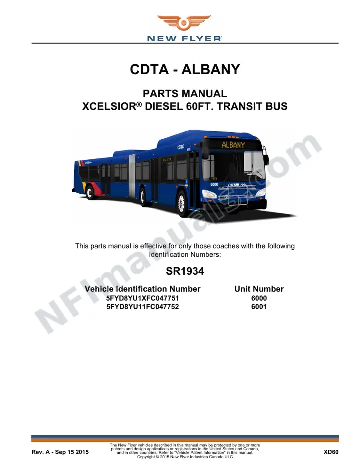 SR1934 Parts Manual, CDTA - Albany first-page preview