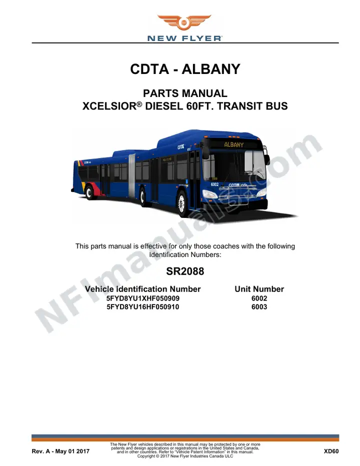 SR2088 Parts Manual, CDTA - Albany first-page preview