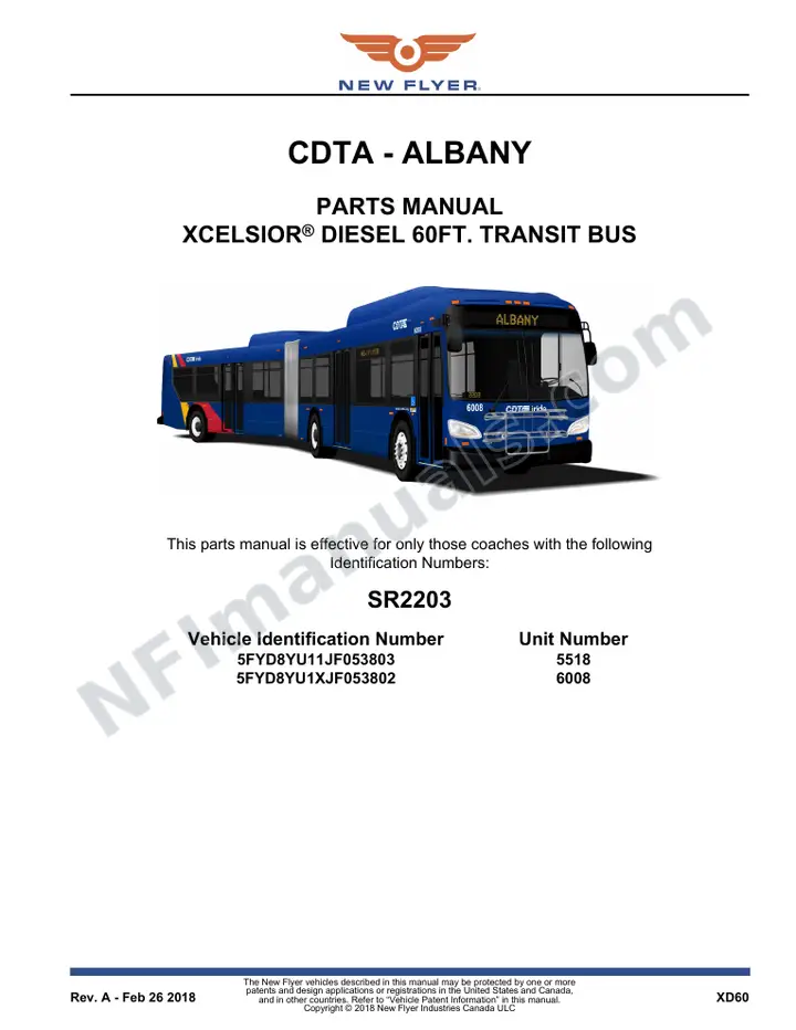 SR2203 Parts Manual, CDTA - Albany first-page preview