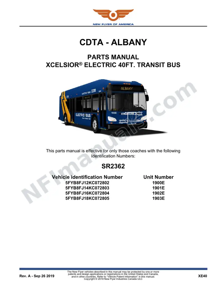 SR2362 Parts Manual, CDTA - Albany first-page preview