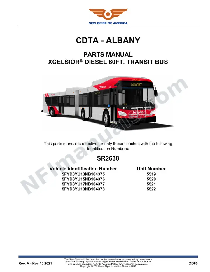 SR2638 Parts Manual, CDTA - Albany first-page preview