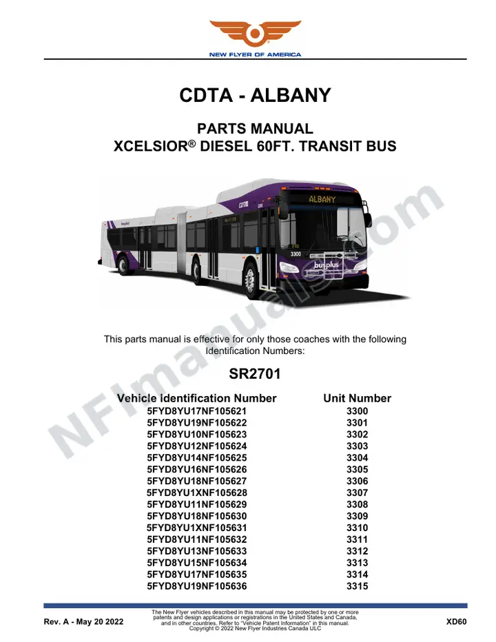 SR2701 Parts Manual, CDTA - Albany first-page preview