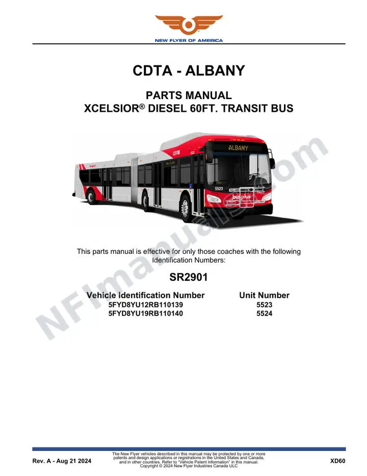 SR2901 Parts Manual, CDTA - Albany first-page preview