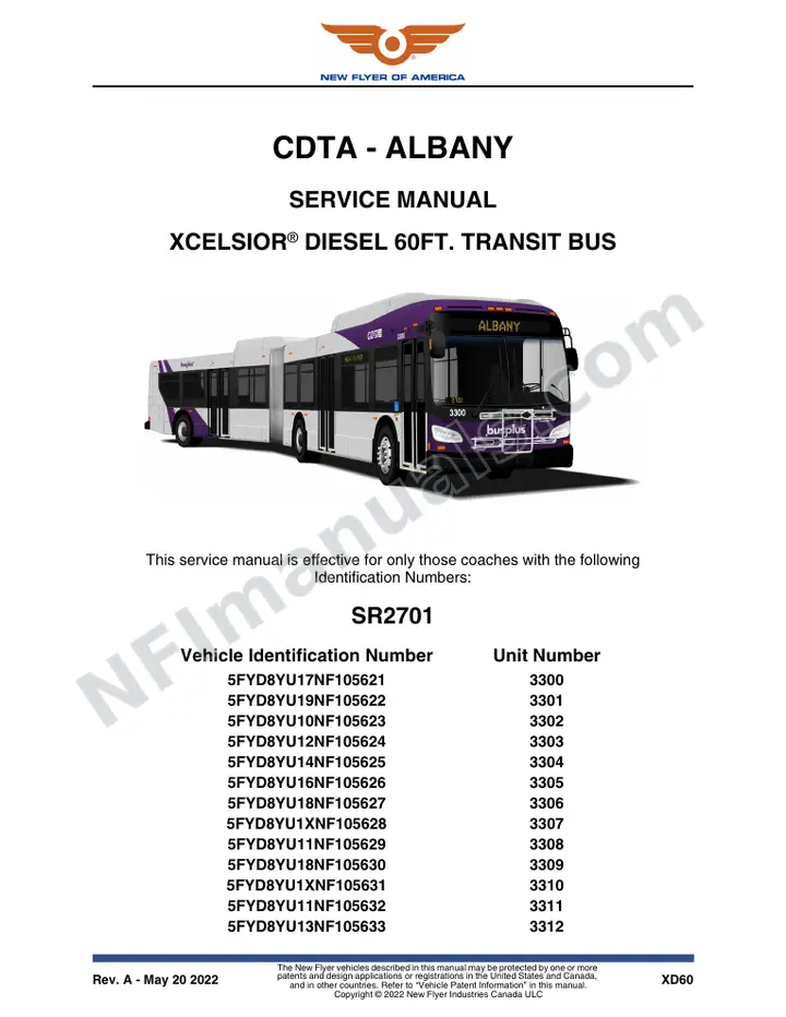 SR2701 Service Manual, CDTA - Albany first-page preview