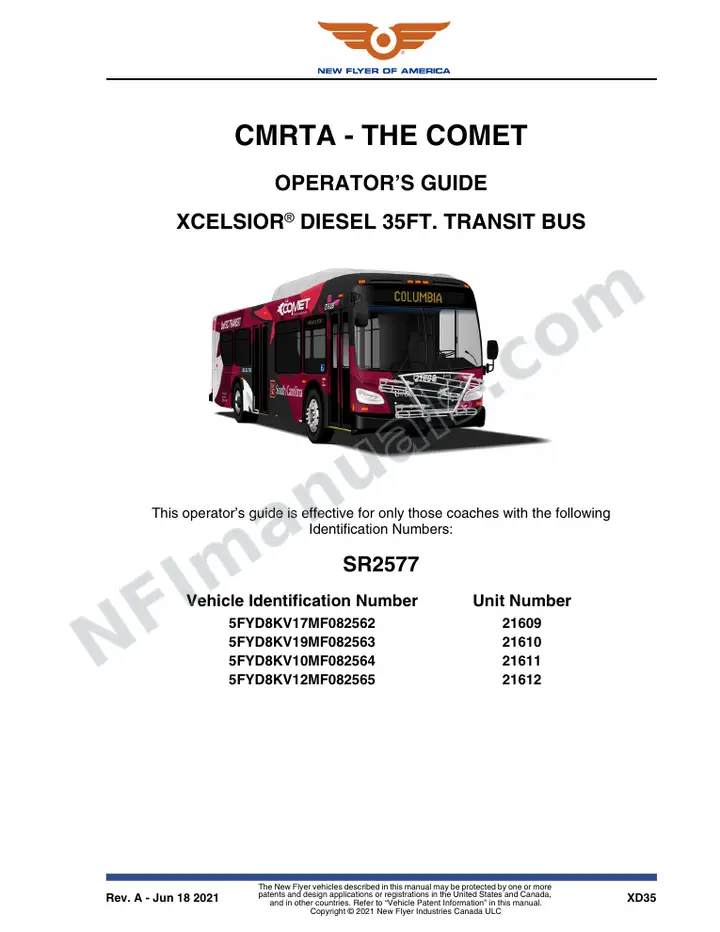 SR2577 Operator's Guide, CMRTA - The Comet first-page preview