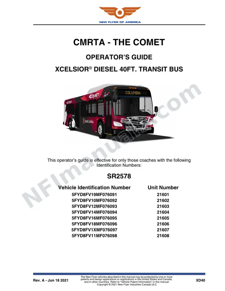 SR2578 Operator's Guide, CMRTA - The Comet first-page preview