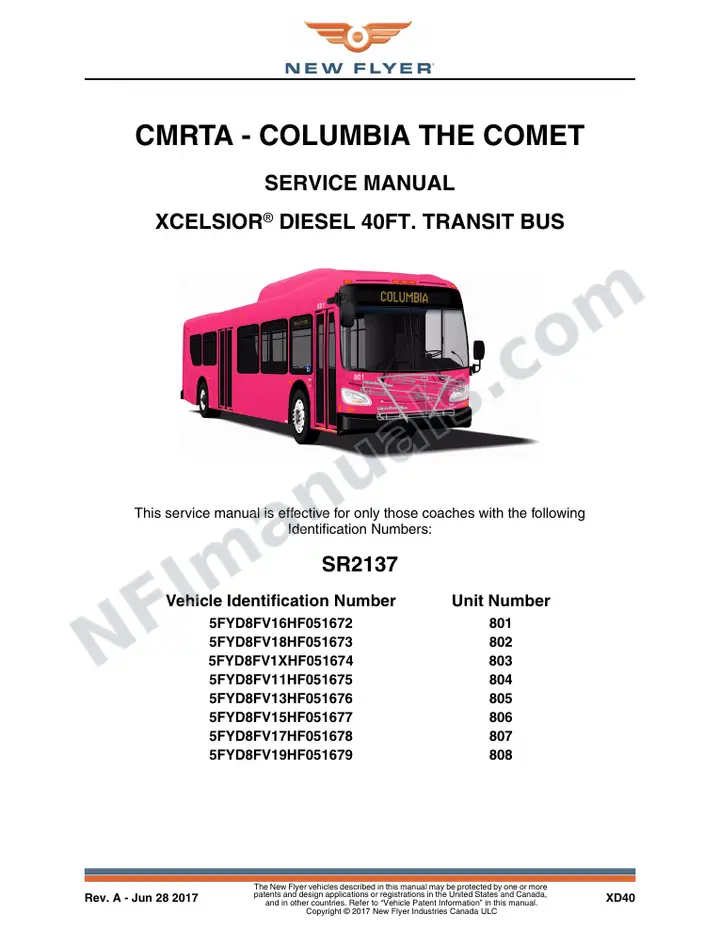 SR2137 Service Manual, CMRAT - Columbia The Comet first-page preview