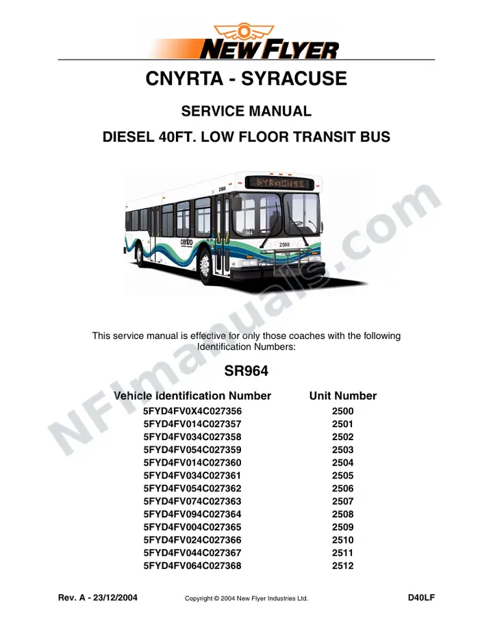 SR964 Service Manual, CNYRTA - Syracuse first-page preview