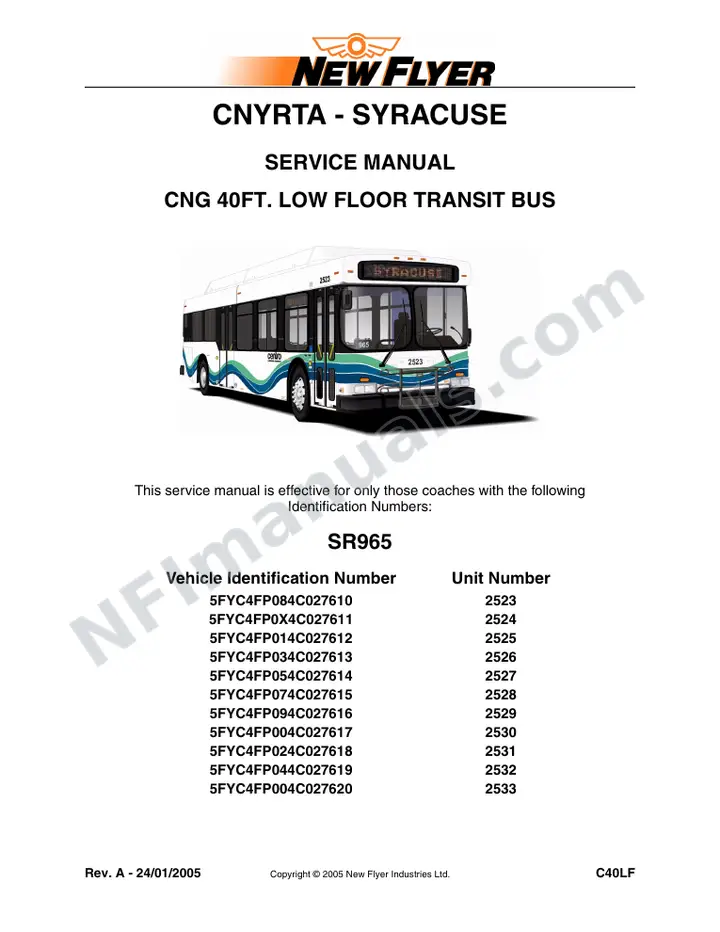 SR965/966 Service Manual, CNYRTA - Syracuse first-page preview