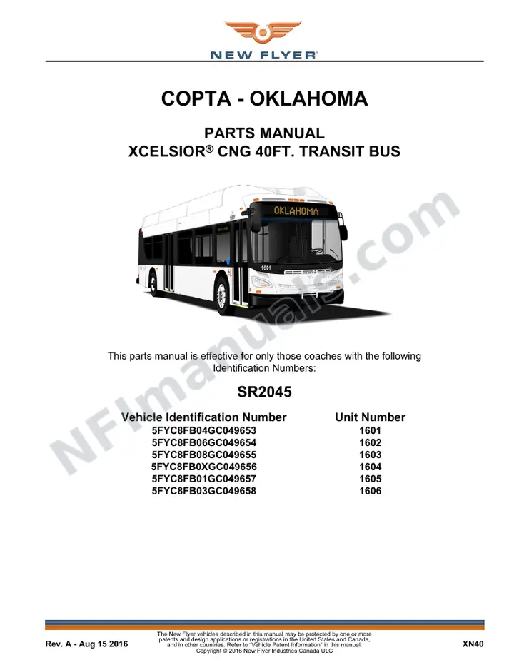 SR2045 Parts Manual, COPTA - Oklahoma first-page preview