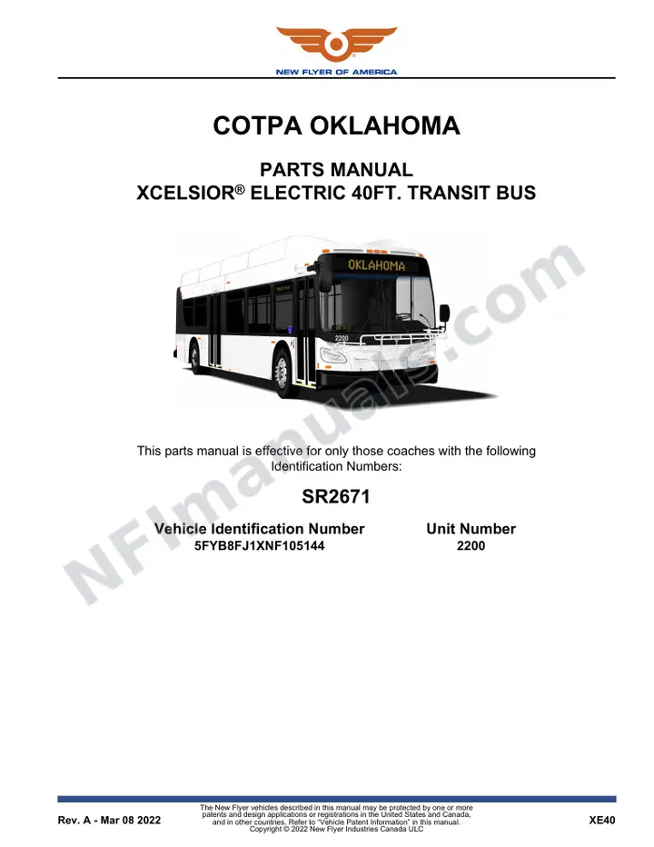 SR2671 Parts Manual, COTPA Oklahoma first-page preview