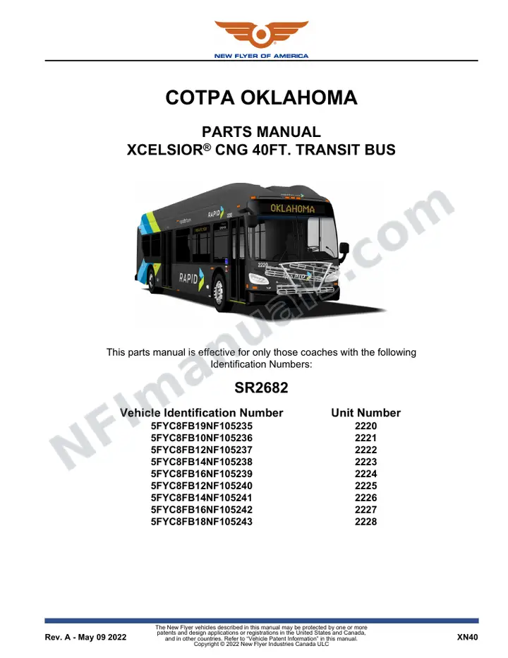 SR2682 Parts Manual, COTPA Oklahoma first-page preview