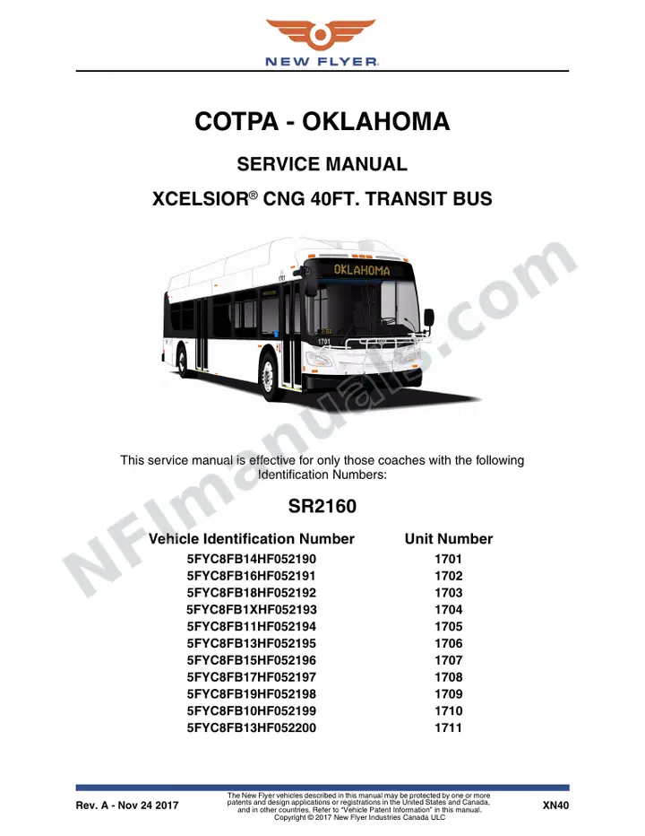 SR2160 Service Manual, COTPA - Oklahoma first-page preview