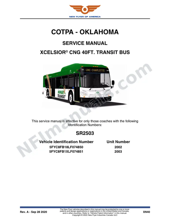 SR2503 Service Manual, COTPA - Oklahoma first-page preview