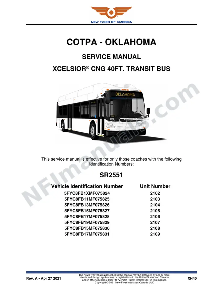 SR2551 Service Manual, COTPA - Oklahoma first-page preview