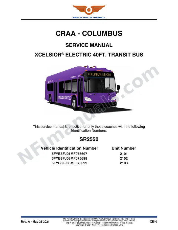 SR2550 Service Manual, CRAA - Columbus first-page preview