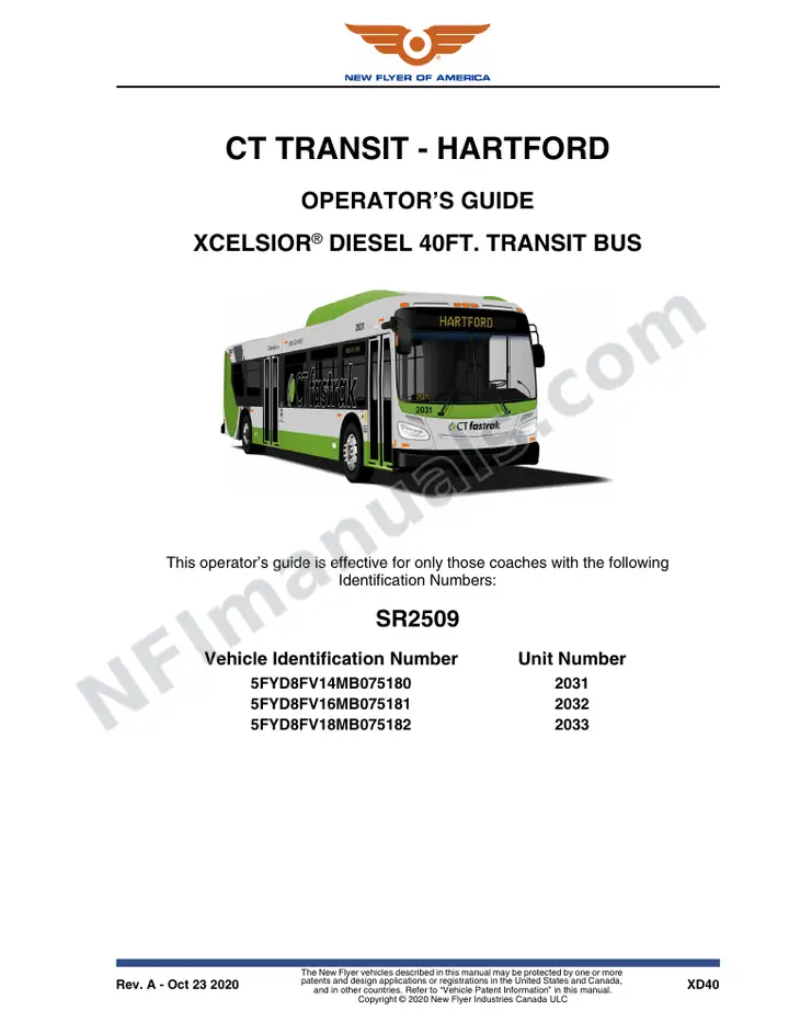SR2509 Operator's Guide, CT Transit - Hartford first-page preview