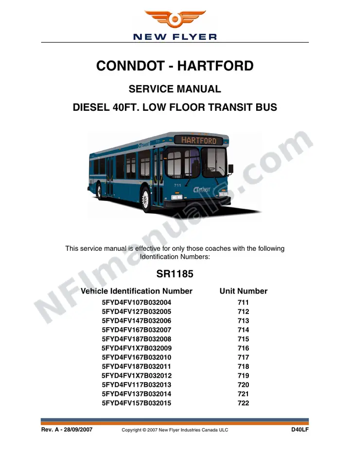 SR1185 Service Manual, Conndot - Hartford first-page preview