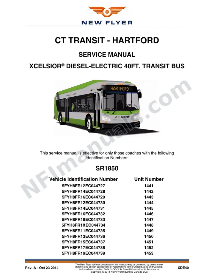SR1850 Service Manual, CT Transit - Hartford first-page preview