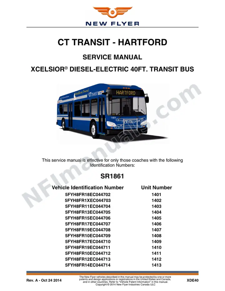SR1861 Service Manual, CT Transit - Hartford first-page preview