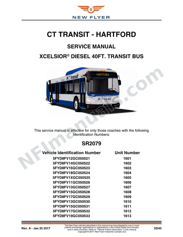 SR2079 Service Manual, CT Transit - Hartford first-page preview